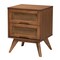 Baxton Studio Melora Mid-Century Modern Walnut Brown Finished Wood and Rattan Twin Size 3-Piece Bedroom Set 241-11178-11179-11298-ZORO - alternate 6